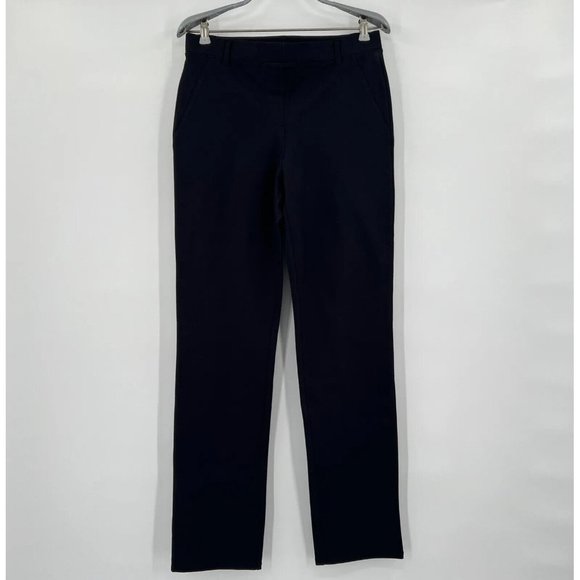 Quince Women's Navy Blue Ultra-Stretch Ponte Pant Straight Leg M Petite 28" - Picture 4 of 4